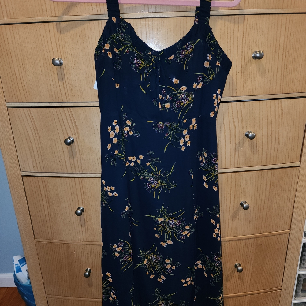 Floral  Dress with Yellow and Green Accents
